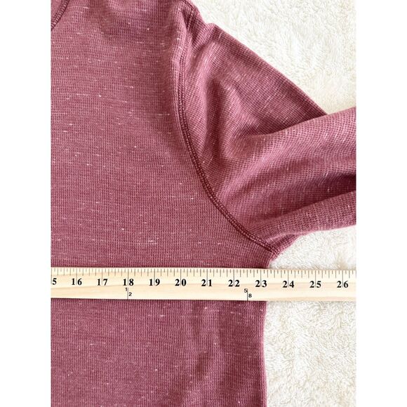 Sonoma Henley Shirt Mens XXL Burgundy Long Sleeve 3-Button Thermal Plus Size - Picture 4 of 6